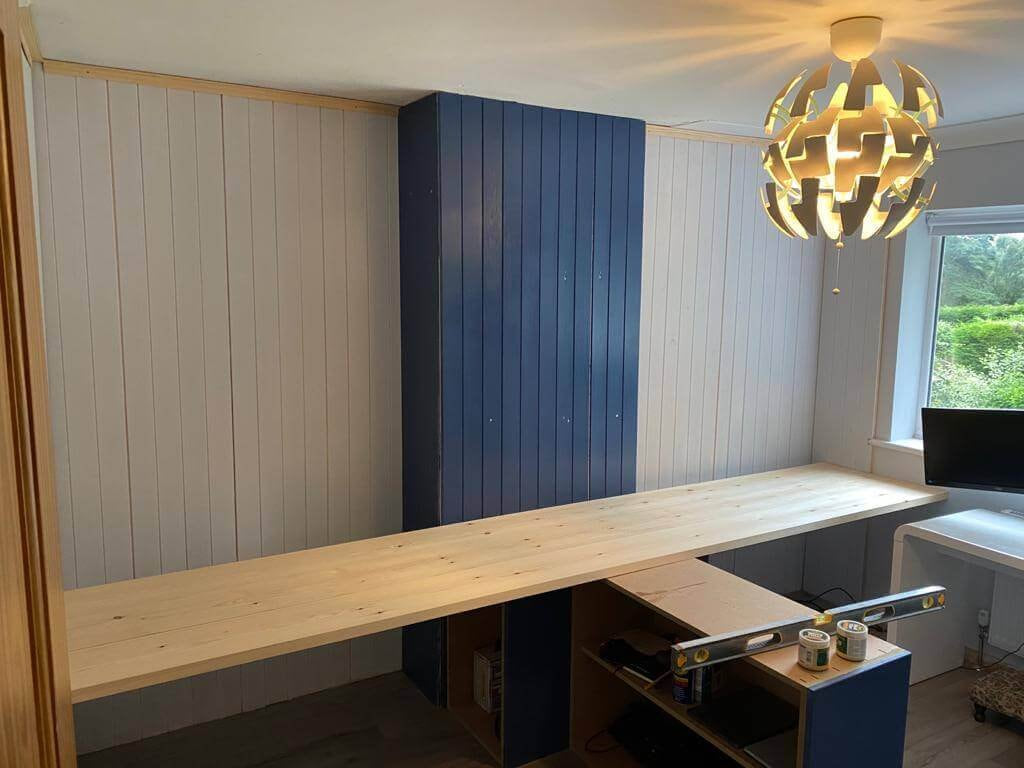 Built-in home office desk and cabinetry made for a Staffordshire property