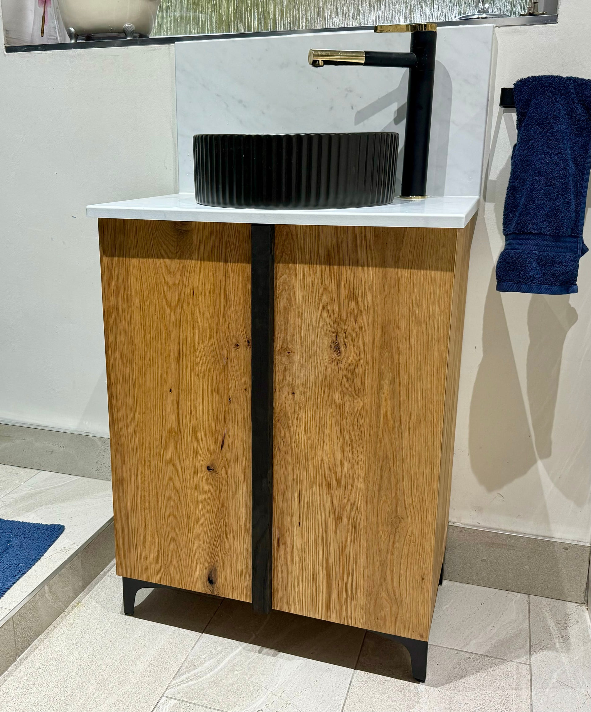 American White Oak Bathroom Vanity Unit — handmade in Staffordshire by Kingsley Woodwork