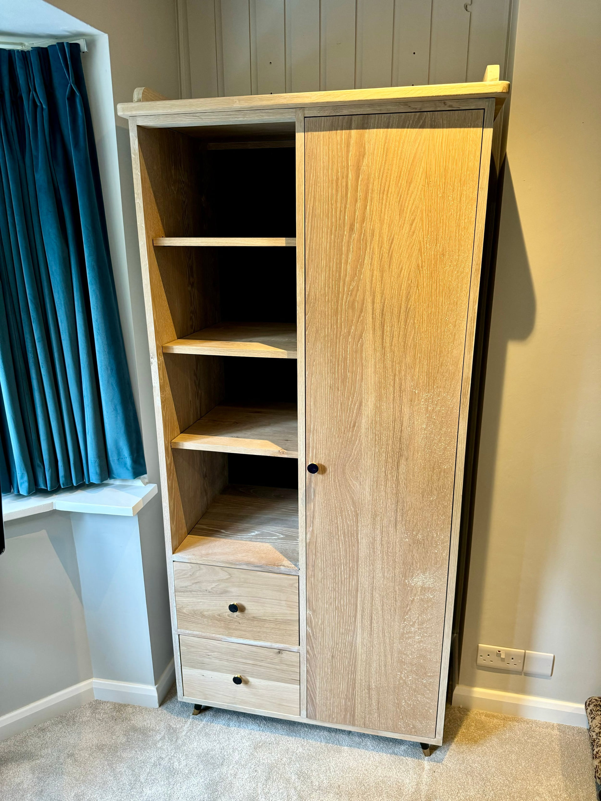 Handmade Solid Oak Single Wardrobe — handmade in Staffordshire by Kingsley Woodwork